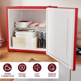 1.1 Cu.Ft Countertop Mini Freezer, Compact Upright Freezer with Removable Shelves, Red