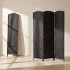 Room Divider, 3 Panel Folding Privacy Screen, 70.9" Tall Portable Weave Partition Wall Divider for Bedroom, Coffee