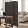 Room Divider, 3 Panel Folding Privacy Screen, 70.9" Tall Portable Weave Partition Wall Divider for Bedroom, Coffee