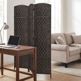 Room Divider, 3 Panel Folding Privacy Screen, 70.9" Tall Portable Weave Partition Wall Divider for Bedroom, Coffee