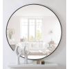Round 36-inch Wall Mirror in Black - Living Room Bedroom Accent Bathroom Mirror