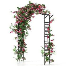 Garden Arch Trellis - PE-Coated Metal, 67"x15.5"x83" Plant Support For Climbing Vines