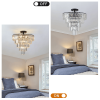 Large Black Crystal Chandelier, Contemporary Style Chandelier