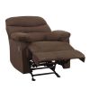 Comfortable Recliner Chair in Chocolate Brown Microfiber Upholstery
