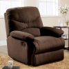 Comfortable Recliner Chair in Chocolate Brown Microfiber Upholstery