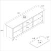 Farmhouse Style TV Stand in Light Grey Oak Wood Finish - for TVs up to 70-inch