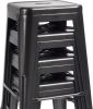 Indoor/Outdoor Backless Stacking Black Metal Barstools