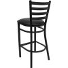 Metal Ladder-Back Restaurant Style Bar Stool Black