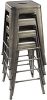 Backless Stacking Gunmetal Grey Metal Barstools