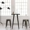 Backless Stacking Gunmetal Grey Metal Barstools