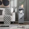 Modern Farmhouse 2-Drawer Bathroom Floor Cabinet with Shelf in Grey Wood Finish