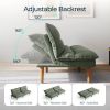 Modern Green Corduroy Fabric Futon Sleeper Sofa Bed Couch with Wood Legs