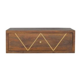 Floating Chestnut Brass Nightstand
