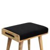 Black Velvet Tray Style Footstool