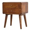 Curved Chestnut nightstand