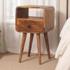 Curved Chestnut nightstand