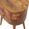 Mini Chestnut Rounded nightstand Table