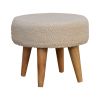 Cream Boucle Petite Footstool