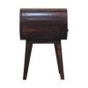 Light Walnut Circular nightstand with Open Slot