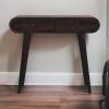 Light Walnut Curved Edge Console Table