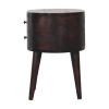 Light Walnut Rounded nightstand Table