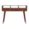 Triple Curved Chestnut Console Table