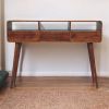 Triple Curved Chestnut Console Table