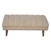 Cream Boucle Puffer Bench