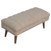 Cream Boucle Puffer Bench