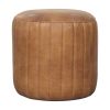 Buffalo Leather Boucle Footstool