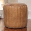 Buffalo Leather Boucle Footstool