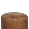 Buffalo Leather Boucle Footstool