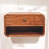 Curved Honey Caramel Wall Mounted Bedside with Open Slot