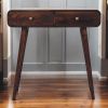 California Walnut Curved Hallway Table