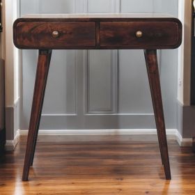 California Walnut Curved Hallway Table