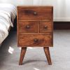 Honey Caramel Nordic Style 4 Drawer Multi Bedside