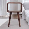 Mini Honey Caramel Curved Open Bedside Nightstand