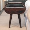California Walnut Circular Bedside with Open Slot