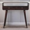 Curved California Walnut Console Table
