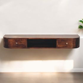 Lunar 2 Drawer Wall Mounted Chestnut Console