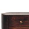 California Walnut Rounded Bedside Table