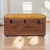 Buffalo Hide Honey Caramel Storage Trunk