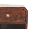Mini Curved California Walnut Wall Mounted Bedside with Open Slot