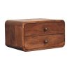 Honey Caramel 2 Drawer Floating Bedside