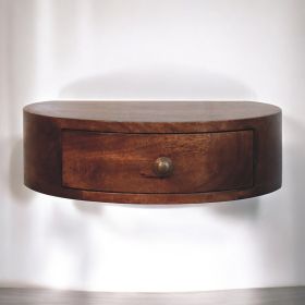 Honey Caramel Wall Mounted Rounded Bedside