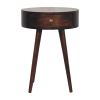 Nordic California Walnut Circular Shaped Bedside