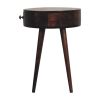 Nordic California Walnut Circular Shaped Bedside