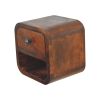 Extra Mini Curved Chestnut Bedside with Open Slot