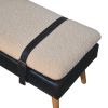 BouclÃ Buffalo Hide Black Leather Bench