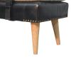 BouclÃ Buffalo Hide Black Leather Bench
